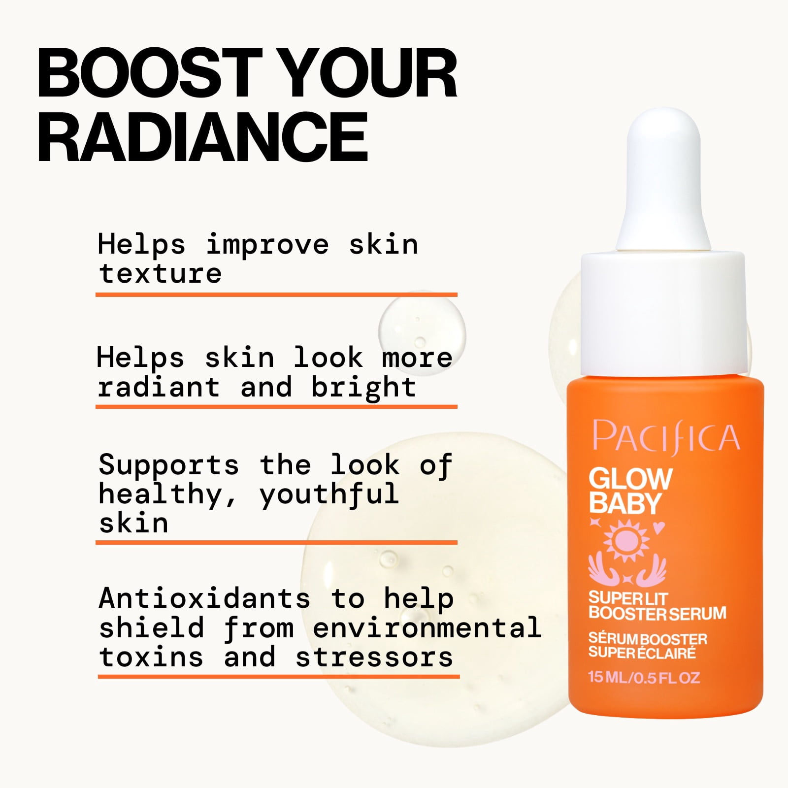 Pacifica Glow Baby Booster Facial Serum for All Skin Types, 0.5 fl oz