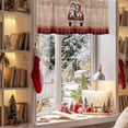 thumbnail image 3 of Merry Christmas Valances for Windows, 42 x 18in, Red Xmas Trucks Gnome Pine Tree Plaid Wooden Rod Pocket Kitchen Valance Curtain Light Filtering Window Treatments for Living Room Bedroom, 1 Panel, 3 of 7