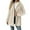 Beige, variant on Women's Mid Length Plush Jacket, Zip Front Hooded Coat with Embossed Pattern, Short Pile Fleece Outerwear, Soft Textured Casual Top, Long Sleeve Everyday Wear Beige L