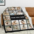 thumbnail image 2 of AISENIN Custom Blankets with Photos Text Personalized Picture Blanket Customized Blankets with Photos Collage Throw Blanket Gifts for Mom Dad Friends Kids Adults Birthday Fathers Mothers Day Christmas, 2 of 5