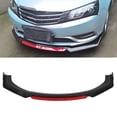 thumbnail image 4 of Bumper Protector, Front Bumper Lip Set Aerodynamic Simple Installation Durable  For Car Modification Glossy Black+Red,Carbon Fiber Style+Red, 4 of 8