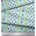 thumbnail image 2 of Soimoi Tissu Vert Coton à Rayures & Freesia Imprimé Floral par la Cour 56 Pouces de Large, 2 of 3