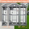 thumbnail image 4 of PETSCOSSET 65" Outdoor Bird Aviary,  Wooden Bird Cage on Wheels, 4 of 9
