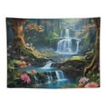 thumbnail image 5 of ONETECH  Forest Tapestry Mushroom Flower Tapestry Galaxy Natural Waterfall Tapestry Colorful Floral Plants Wall Tapestry Fantasy Aesthetic Tapestry Wall Hanging, 5 of 7