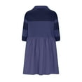thumbnail image 2 of Nuoqisi Women's Summer Short Sleeve Panel V-Neck Babydoll Shirt Dress - Flowy Mini Dress with Structured Collar, 2 of 5