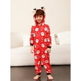 thumbnail image 4 of Matching Christmas Pajamas for Family Long Sleeve Santa Print Hooded Romper Zip Up Jumpsuits, 4 of 6