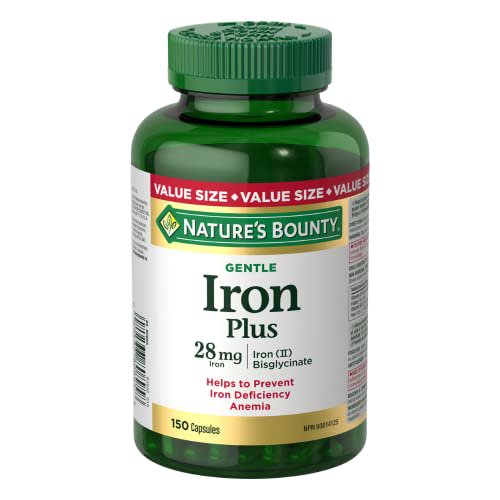 Nature's Bounty Gentle Iron Plus Pills, Supplement, Helps Prevent Iron