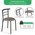thumbnail image 3 of Yaheetech Modern 3 Piece Round Dining Set for Kitchen, Drift Brown, 3 of 7