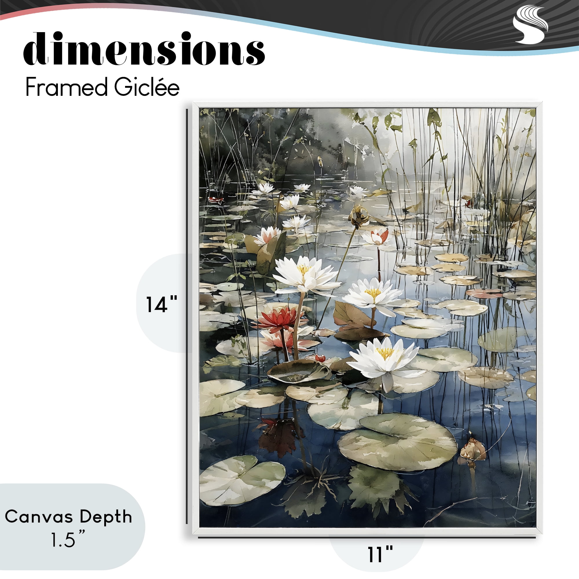 Stupell Industries Lily Wonder Pond White Framed Giclee Art, design by Franklyn Gregory