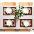 thumbnail image 3 of Placemats Set of 4,Red Persian Pattern,Washable Burlap Woven Heat Resistant Placemat for Dinning Table,Farmhouse,Outdoor,18X12 Inch, 3 of 5