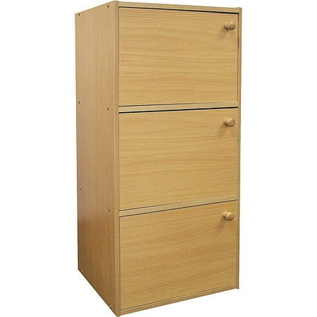 Closed Door 3 Shelf Bookcase Natural Closed Door 3 Shelf Bookcase Natural