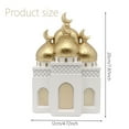 thumbnail image 2 of Ceramic Decorative Mosque Ornament with Crescent Dome Design for Home and Event Tabletop Display Islamic Art Decor, 2 of 3