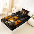 thumbnail image 4 of Feelyou Halloween Skull Bottle Twin Sheets, Vintage Spooky Skull Bedding, 3pcs, 1 Flat Sheet, 1 Fitted Sheet and 1 Pillowcase, 4 of 5