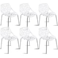 thumbnail image 1 of Giantex Modern Stackable Plastic Dining Chairs, White (Set of 6), 1 of 8