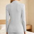 thumbnail image 4 of Ounisa Women Mock Neck Baselayer Tops Long Sleeve Built In Bra Pads Soft Thermal Shirts Solid Color Slim Daily Underwear, 4 of 6