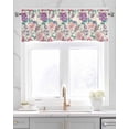 thumbnail image 2 of Purple Pink Floral Kitchen Valances for Windows Farmhouse Linen Window Valance Curtain for Living Room Window Treatment Vintage Farmhouse Botanical Flowers Valance Rod Pocket Topper, 60 x 18 Inch, 2 of 6