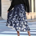 thumbnail image 2 of Levmjia Women's Midi Skirt Fashion Casual Polyester Flowy Skirt Zipper Floral Printed A-Line Skirt Flowing Vacation Daily Wear Summer, 2 of 7