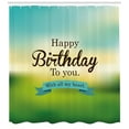 thumbnail image 3 of Ambesonne Birthday Shower Curtain, Sincere Greeting Blur, 69"Wx70"L, Turquoise Green Yellow, 3 of 3