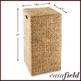 thumbnail image 7 of Casafield Laundry Hamper with Lid and Removable Liner Bag - Natural, Woven Water Hyacinth Square Laundry Basket for Clothes, 7 of 7