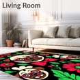 thumbnail image 2 of ODIKA 8'x10' Machine Washable Non-Slip Area Rug, Festive Pug Motif with Chic Accessories and Whimsical Holiday Charm High Traffic Rug, Black, 745661, 2 of 5