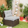 thumbnail image 3 of Garden Wicker Cushion Back and Seat Cushion Rattan Chair Pads Replacement Cushion, 3 of 6
