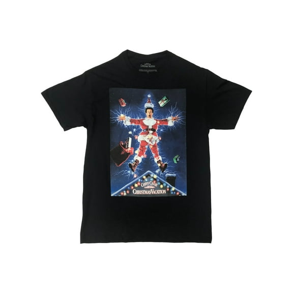 Christmas Vacation Mens Black Clark Griswold Santa Holiday T-Shirt Shirt Medium