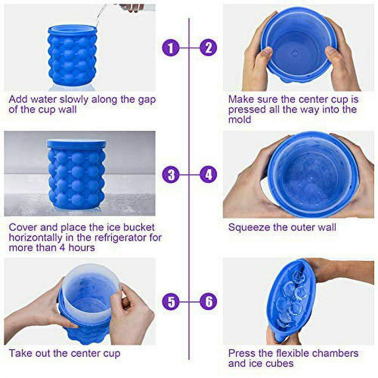 1pc Round Cylinder Shape Silicone Ice Cube Mold For Making Ice Cup Or Mini Ice  Bucket