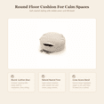 thumbnail image 2 of Cotton Zafu Meditation Pillow, Undyed Buckwheat Hull Cushion for Yoga, Floor Sitting & Posture Support, Round Meditation Seat, 2 of 5