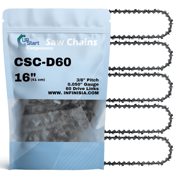 5-Pack 16-Inch Chainsaw Chain Replacement for Makita DCS6400 - D60 (16", 3/8", .050", 60 Drive Links)