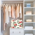 thumbnail image 4 of Yayeee Collapsible Cube Storage Bin with Lid Fabric Closet Decorative Basket with Handles, Apples Flower Pattern, 4 of 7