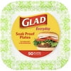 Glad Tabletop Square Disposable Paper Plates For All Occasions | Soak Proof, Cut Proof, Microwaveable Heavy Duty Disposable Plates | 10" Diameter, 50 Count Bulk Paper Plates, Assorted Color