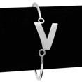 thumbnail image 2 of SuperJeweler V Initial Bangle Bracelet In Silver For Women, 2 of 3