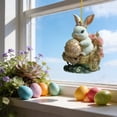 thumbnail image 5 of DefiDgd Easter Bunny Hanging Ornament,2D Flat Acrylic Colorful Rabbit Egg Pendant Spring Hanging Ornament for Party Home Window Door Hanging Decoration(H), 5 of 6