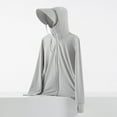 thumbnail image 4 of Women's Lightweight Long Sleeve Sun Protective Jacket with Detachable Hood and Security Pockets, Quick-Drying UV Blocking Fabric for Hiking, Outdoor Adventures and Daily Sun Protection Grey L, 4 of 4