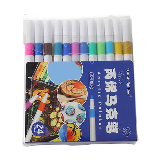 9 Rotuladores y bolígrafos de pintura acrílica de 12/24 colores para libros de colorear para adultos y niños