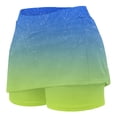 thumbnail image 5 of Athletic Skorts for Girl Elastic Tennis Yoga Shorts High Waist Gradient Printed Skirt Tummy Control Skinny Joggers, 5 of 6