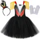 thumbnail image 3 of Disfraz de maestro de ceremonias de circo para niña, con borlas negras, charreteras, vestido de tutú de El Gran Showman, ropa de fiesta de carnaval de Halloween para niños, 3 of 5