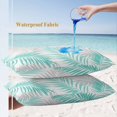 thumbnail image 4 of Lumbar Pillow Covers 20x12 Inch Set of 2, Teal Palm Leaves Waterproof Outdoor Pillow Covers, Summer Minimalist Tropical Botanical Gray Decorative Cushion Pillowcases for Patio Garden Couch Bed, 4 of 9