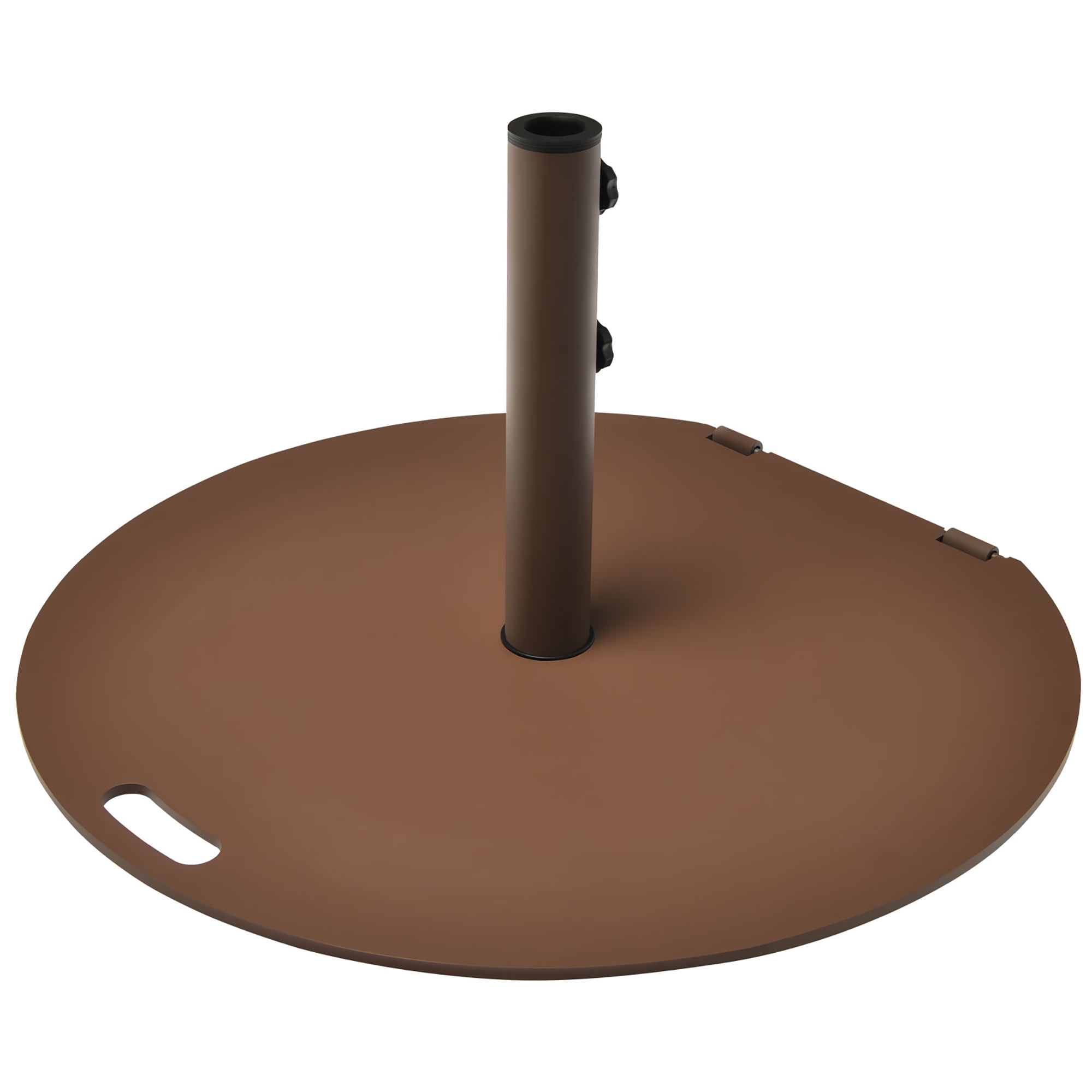 brown patio umbrella stand Costway - 59LBS Patio Umbrella Base Round Umbrella Stand for Backyard