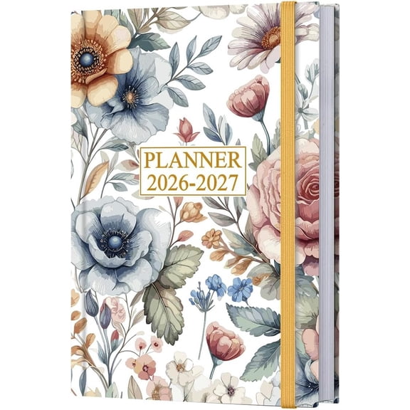 Planner 2026-2027 - 5.8" x 8.3" Weekly & Monthly Planner from July 2026 to June 2027, Large Planners 2026-2027 with Organizer, Hardcover, Inner Pocket, Colorful Large Flower
