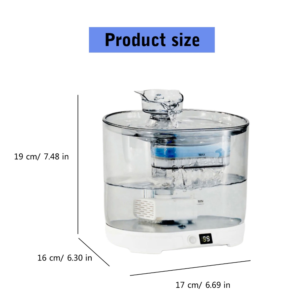 BQBQERT Water Dispenser Mute Working Automatic Pet Fountain Dogs Waterer for Indoor Pet Easy to Use