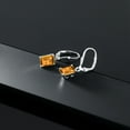 thumbnail image 5 of Gem Stone King 925 Sterling Silver Yellow Citrine Dangle Earrings for Women (3.30 Cttw, Gemstone November Birthstone, Octagon 8X6MM), 5 of 5
