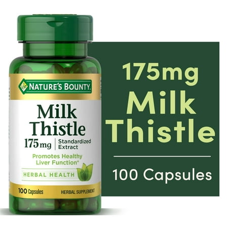 Nature's Bounty Milk Thistle Capsules, 175 Mg Herbal Supplement, 100 Count