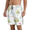 thumbnail image 2 of Bixox Men's Green Blue Avocado printing Casual Classic Fit Short Summer Beach Shorts, 2 of 6
