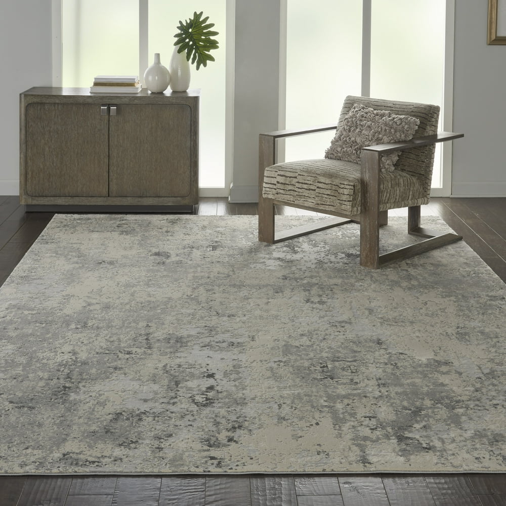 Nourison Rustic Textures Abstract Abstract Grey/Beige Area Rug