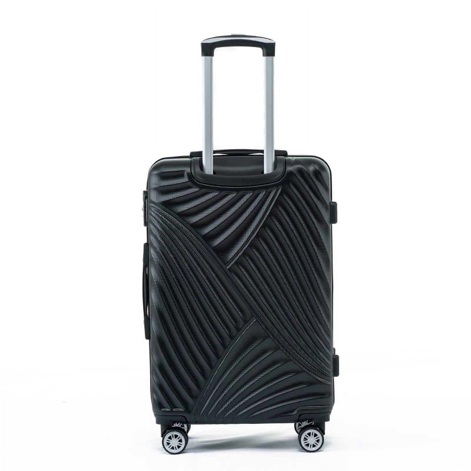 Resenkos 3Pcs Traveling Luggage Set, Portable Large Capacity Luggage Bags for Travel, Rolling Storage Suitcase with 28" Dust Cover, Black, 20"+24"+28"