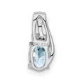 thumbnail image 4 of Sterling Silver Rhodium Plated Dia. & Aquamarine Oval Pendant QP2979AQ, 4 of 4