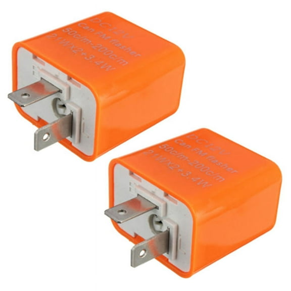 2X 2 Pin Speed Adjustable LED Turn Signal Indicator Flasher Relay 12V