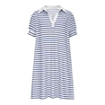 thumbnail image 3 of Summer Dresses for Women 2025, Women's Summer Lapel Collared V Neck Striped Dress Casual Short Sleeve Dresses(Light Blue,S), 3 of 8