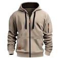 thumbnail image 2 of Danhjin Men's Solid Color Hoodies Full Zipper Jackets Long Sleeve Fashion Sweatshirts Casual Fall Winter Outdoor Outwear Coats, 2 of 6